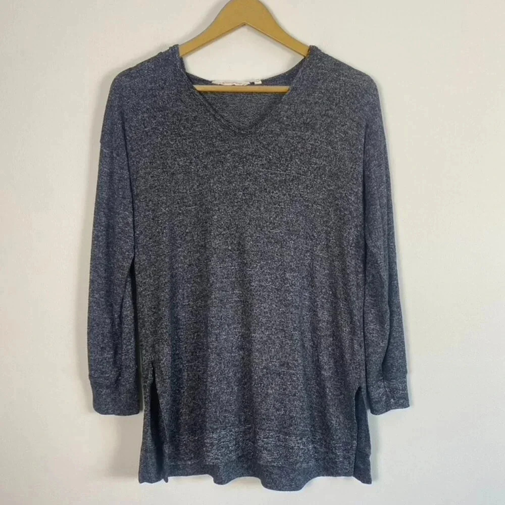 Soft Surroundings Gray Hooded Top